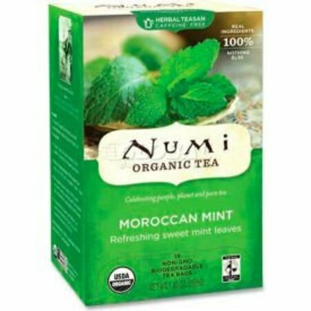 NUMI ORGANIC TEA Numi® Organic Tea Herbal Tea, Moroccan Mint, Single Cup Bags, 18/Box NUM10104